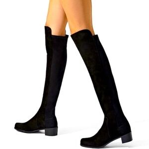 Stuart Weitzman Black suede women’s Reserve  over the knee boot 8 Wide w…